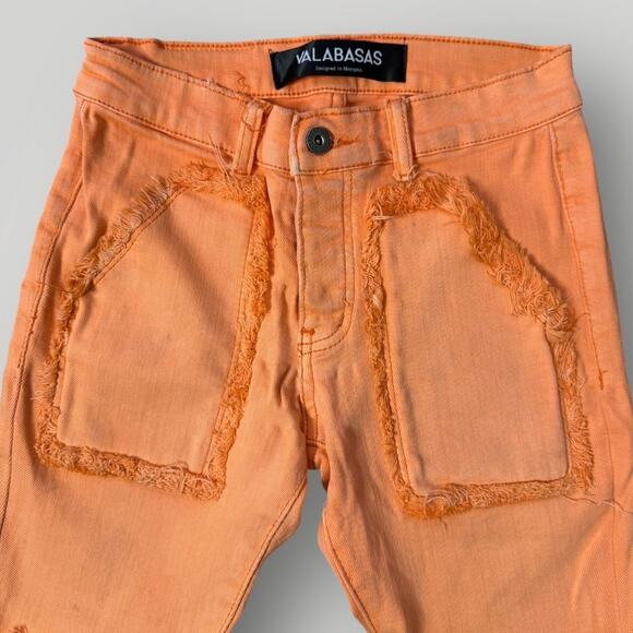 VALABASAS STACKED "V71'' ORANGE JEANS SZ 28 L35 - Picture 5 of 9